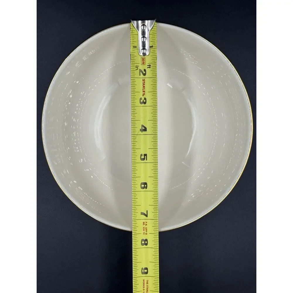 Vintage Lenox 7.5” Ivory China Footed Serving Bowl with 24K Gold Trim